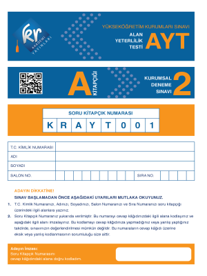 AYT - Kurumsal - 2 A Kitapçığı